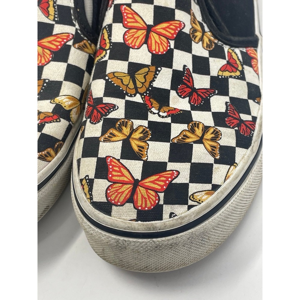 Vans Asher Butterfly Checkerboard Slip On Shoes Girls Size 4 / Womens 5.5 Skate - Picture 9 of 12